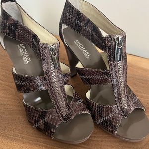 Michael Kors Berkley T-Strap Faux Leather Heels